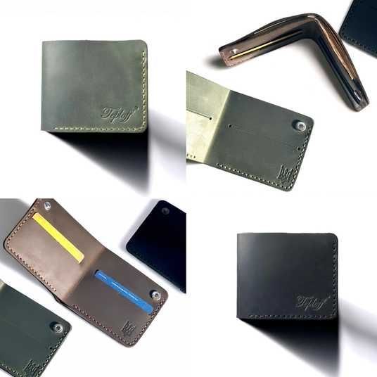 Wallet Compact (Black) - Teploff - handmade leather products