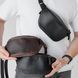 Шкіряна сумка-бананка Shoulder bag (Чорний з червоною ниткою) 1555 фото 5