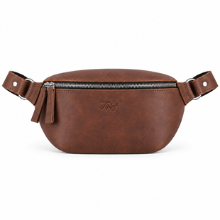 Шкіряна сумка-бананка Shoulder bag (Коньяк) 1560 фото
