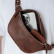 Шкіряна сумка-бананка Shoulder bag (Коньяк) 1560 фото 2