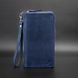 Clutch bag, genuine leather (Blue)