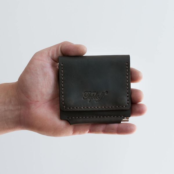 Smart з відділом для монет, гаманець з затиском, натуральна шкіра, ручна робота 201818809 фото